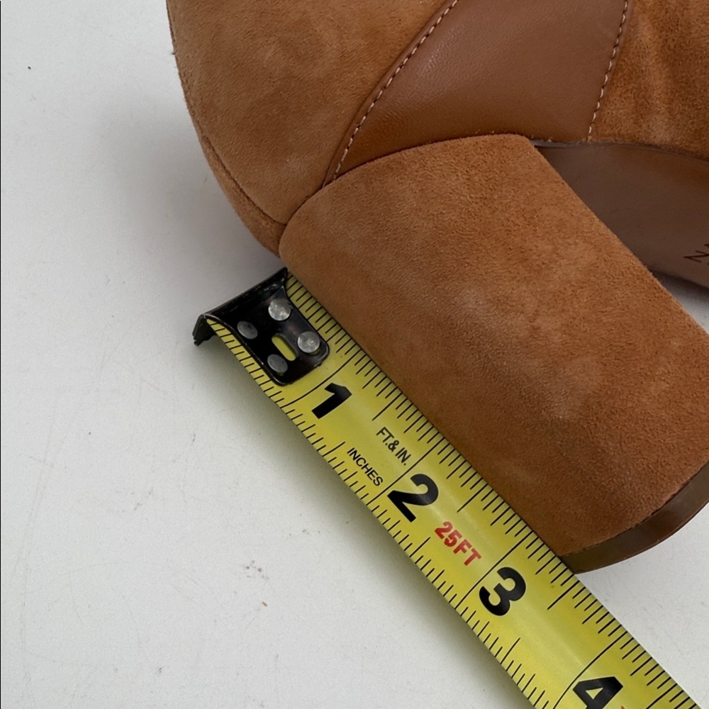 Naturalizer Elegant Tan Block Heel Mary Jane Shoes women 7.5 leather suede Y2K - Picture 13 of 14